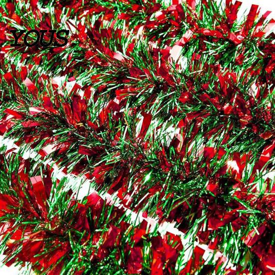 Vibrant Festive Atmosphere Decor 78.7 Inch Christmas Tinsel Garland, Shiny Metallic Twist Hanging Garland Bendable Holiday Party for Xmas Tree,