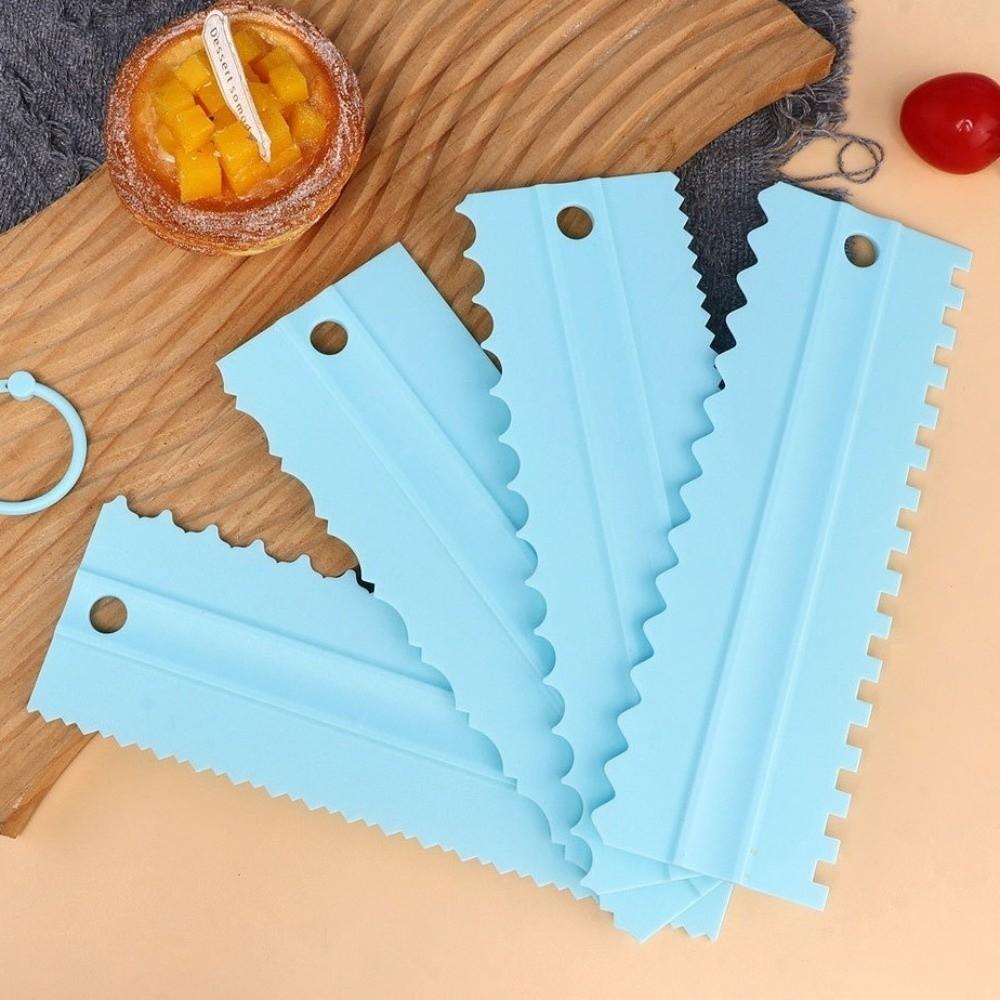10pcs Set Icing Spatula Double Sided Cake Cream Scraper DIY Plastic Serrated Cream Scraper Cake Decorating Comb Kitchen