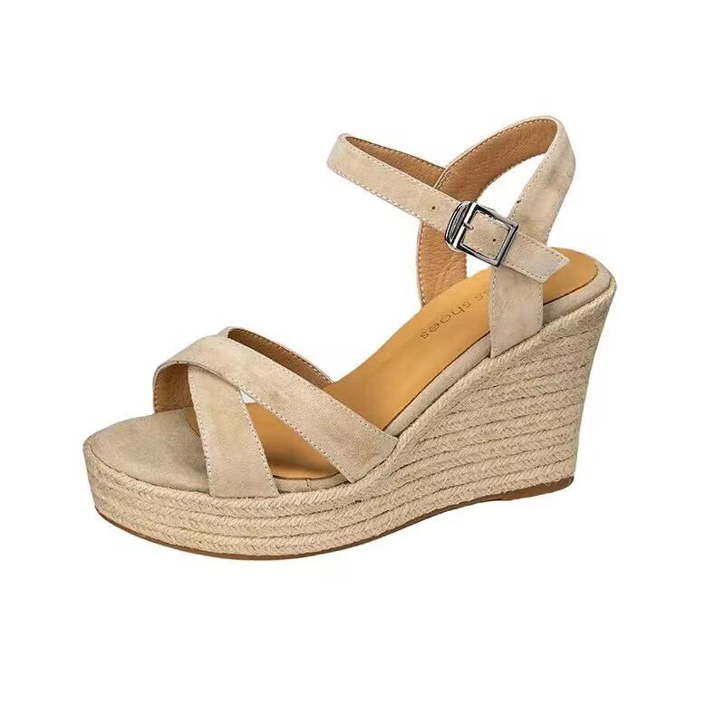 Fashion 2025 New Summer Fashion Sandals Wedge-shaped Waterproof Platform Thick Roman Shoes Large Size Women's Shoes Sandalias De Mujer