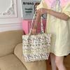 1 Gentle tulip cotton bag shoulder canvas bag women's book bag daily matching backpack shopping bag