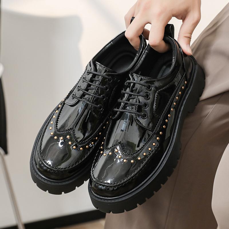 Fashion Men Business Brogues Platform Light Comfortable Fashion Hiking Shoes Lace-up Business Office Fair Shoes Men Size 38-46