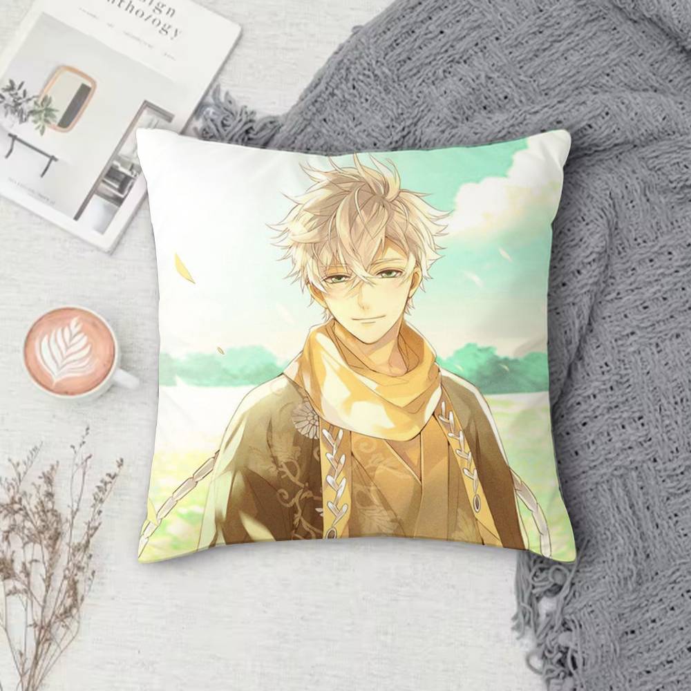 Ikemen Sengoku Romances Across Time Doublesided Printed Square Pillow Cover Decorative Cushion Cover for Sofa Bedroom Bedside