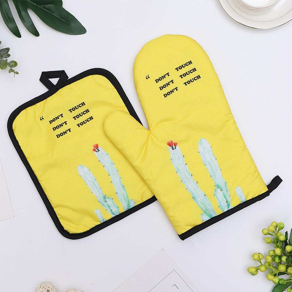 Fashion Pattern Kitchen High Temperature Resistanct Insulation Pad Microwave Oven Baking Gloves