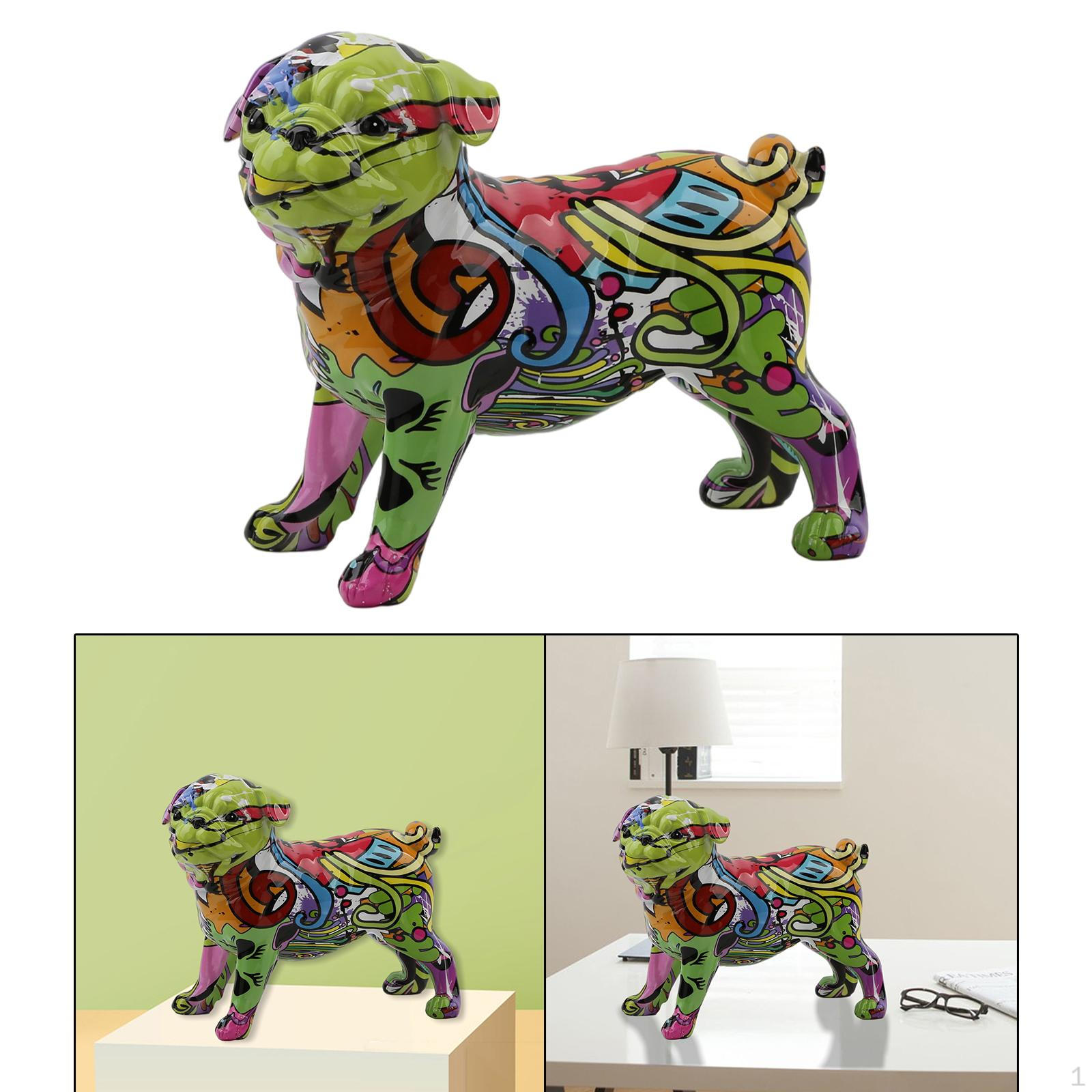 Декор Граффити Животные Собака Скульптура Фигурка, Украшение, Полка для Книг, Животное Смоляная Фигурка 23x12x18.5CM A