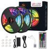RGB LED Strip Light, SMD5050, 10m, 300 LEDs, 44-Key Remote Control, DIY, Waterproof and Dustproof, Double-Sided Tape, Front-Facing, Indirect