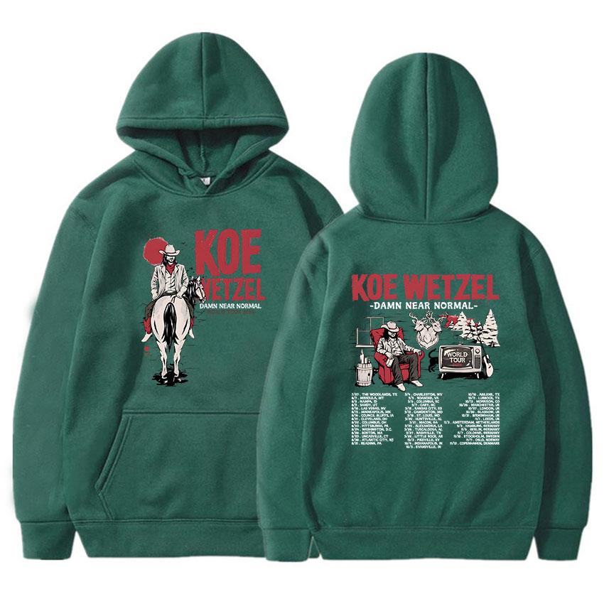 Graphic Clothes Damn Near Normal Tour Koe Wetzel Hoodies Sudaderas Women/Men Winter Hooded Pullovers Casual Fleece Sweatshirts