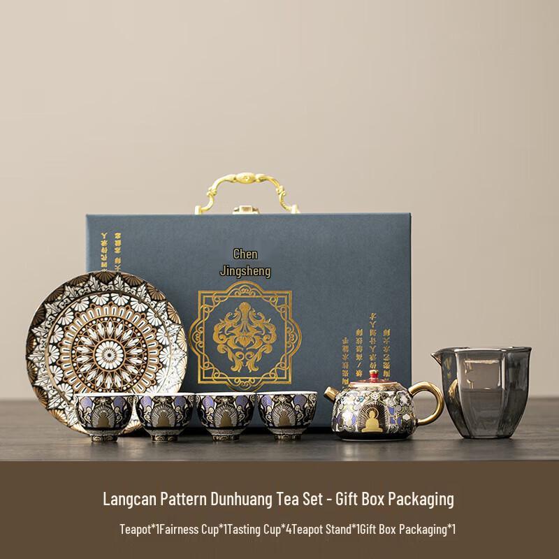 Ceramic Kung Fu Tea Set - Taotie Dunhuang Thangka