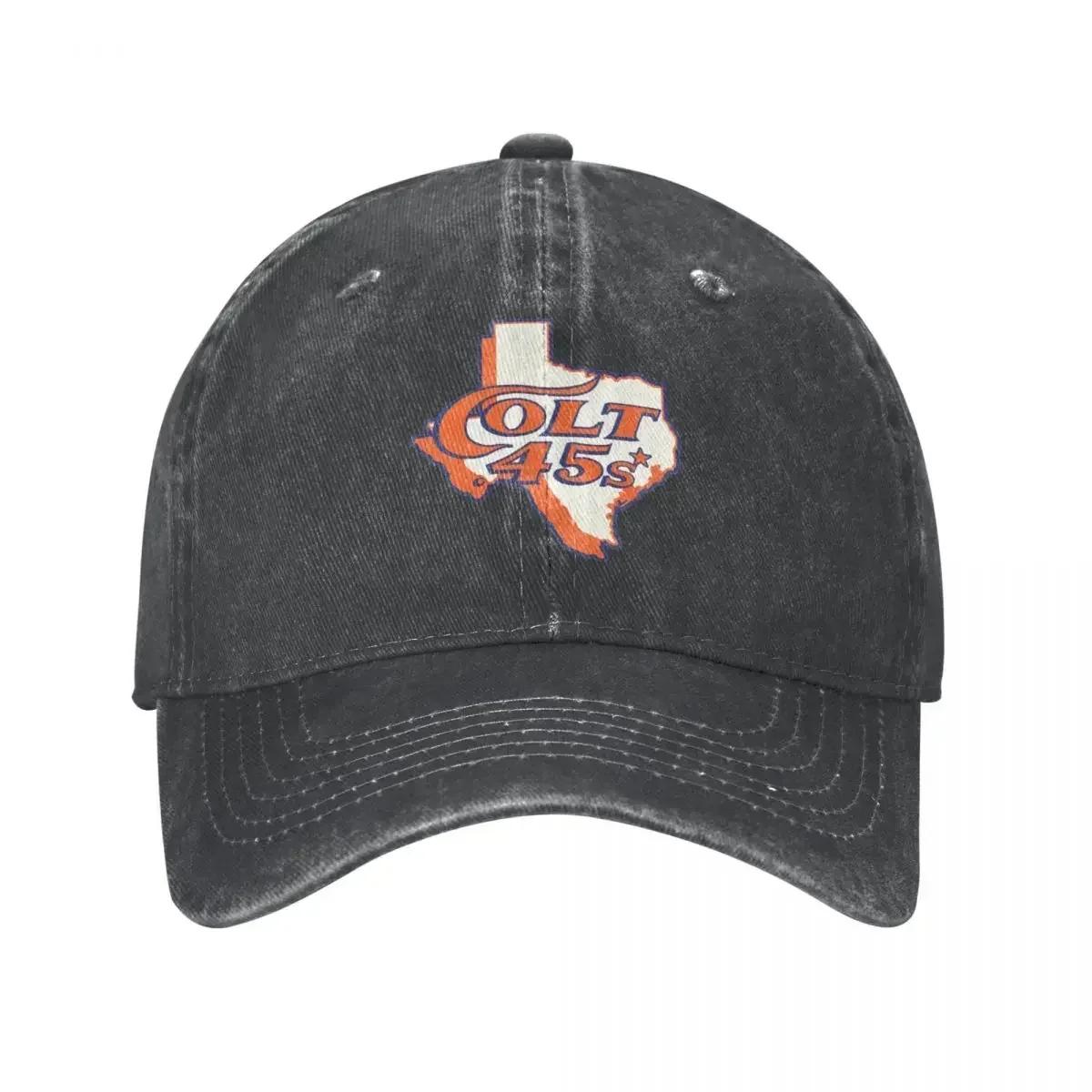 Houston Colt 45s Retro Defunct Men Women Baseball Cap Distressed Denim Hats Cap Fashion Outdoor Running Golf Adjustable Sun Cap One Size