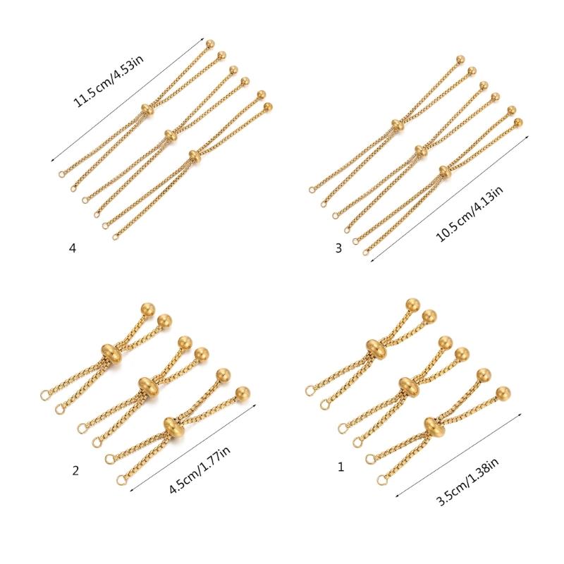 3Pieces Expandable Chain Stainless Steel Chain Bracelet Making Chain Extender Chain for Bracelet and Jewelry Extensions