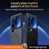 For Xiaomi 17 Pro Magnetic Case Leather Coated TPU + PC Phone Cover
