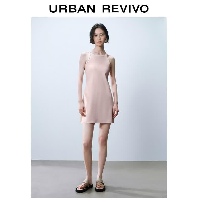 UR2026 Women s Sleeveless Color-Block Casual Dress S