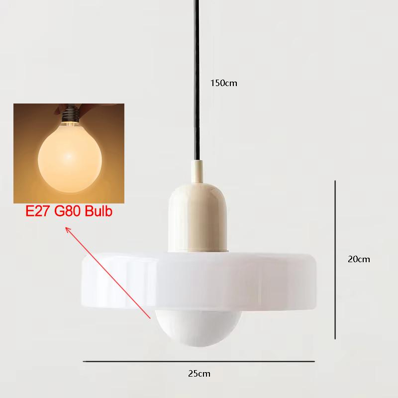 Nordic Glass Pendant Light 25CM Warm Light E27 Blub For Living Room Bedroom Bedside Restaurant Hotel Indoor Decorative Lighting