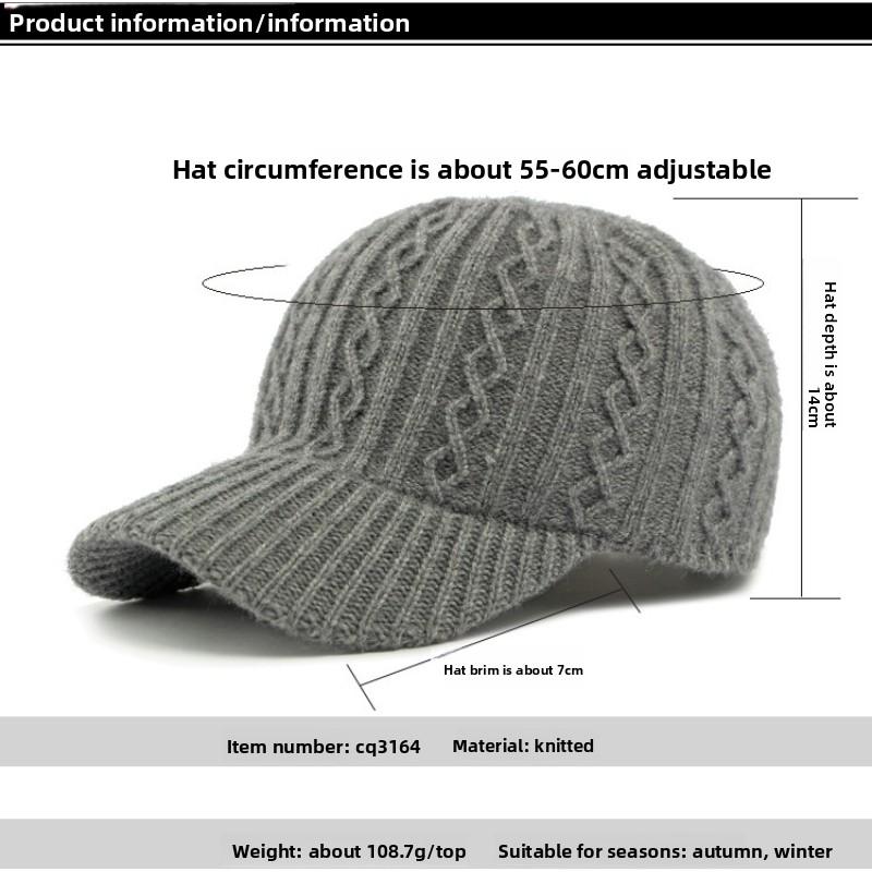 1 Stück Damen einfarbige gestrickte Baseballkappe, modische Strickmütze, gerippte Beanie mit Loch für Pferdeschwanz für den täglichen Gebrauch, Winter Herbst