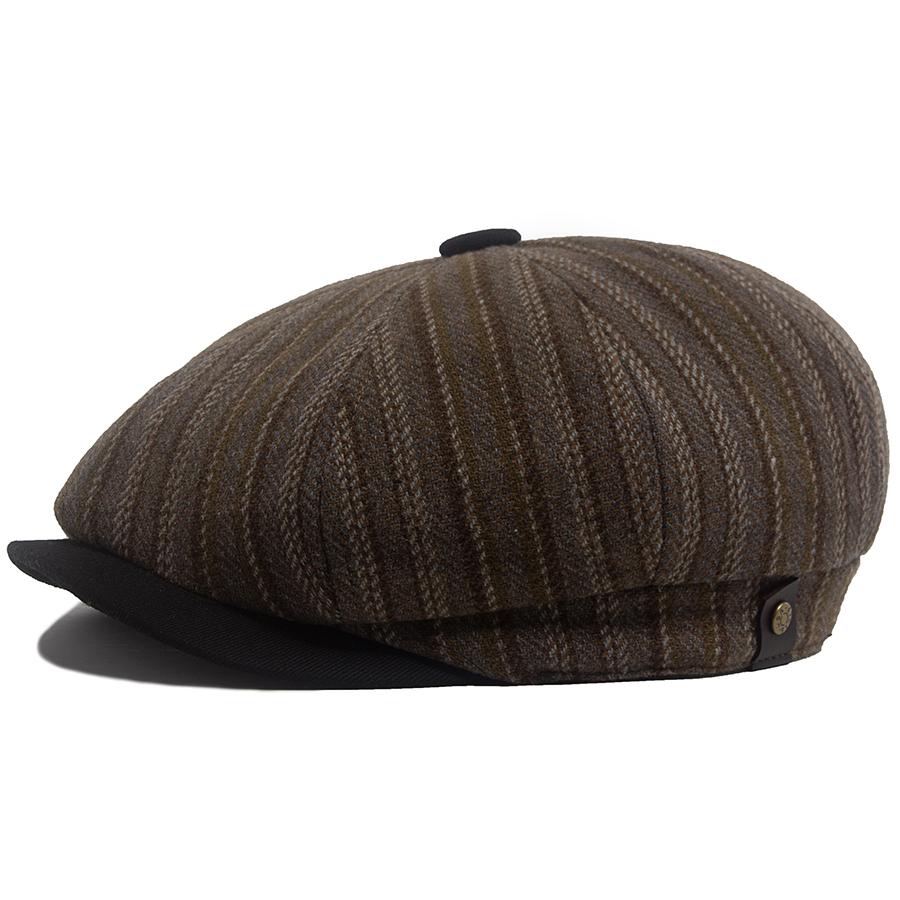 

Vintage Middle Aged And Elderly Beret Autumn Winter Wool Warm Newsboy Cap Patchwork Men Retro Flat Hats Women Casual Stripe Hat хакі