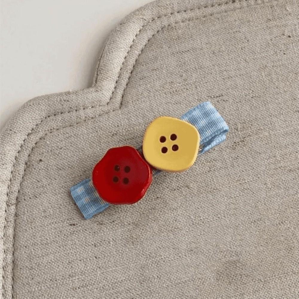 2 pcs/set Small and Cute Button Hair Clips Resin Bangs Clip New Duckbill Clips  Travel