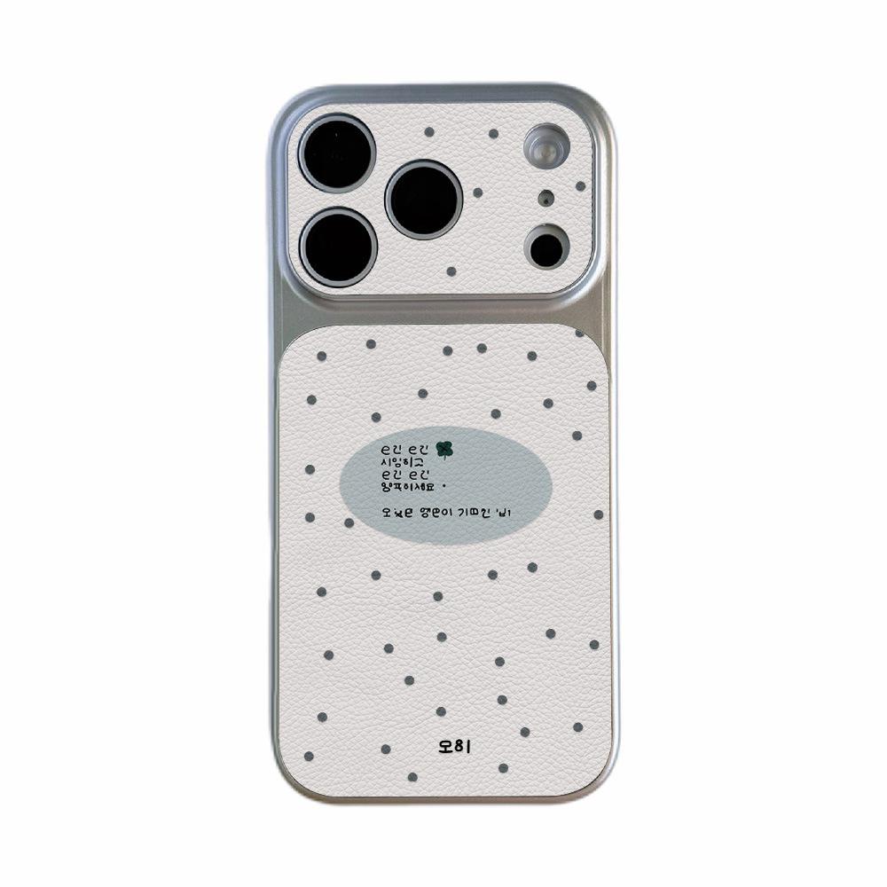 English Small Polka Dot Is Suitable for iPhone17 Soft Case Sticker Leather Mobile Phone Case 15pro/16/13pro Fashion 14pro