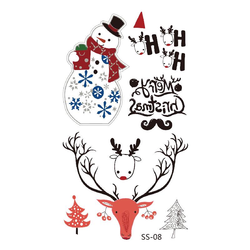 Christmas Fun Face Stickers: Children's Cartoon Tattoo Stickers