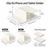 Plastic Desk Edge Phone Holder Stable Space-Saving Clip On Tablet Stand Clamp On Floating Phone Shelf For Phones and Tablets