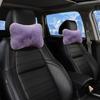 Car Headrest Ergonomic Driver Support Headrest Soft Imitation Rabbit Plush Lumbar Pillow Comfort Cushion for Winter Season