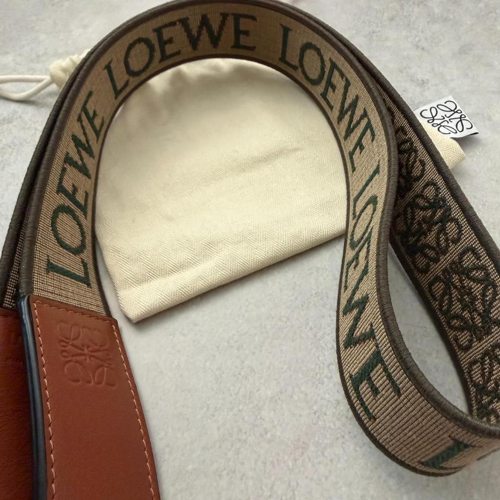 Used Excellent Condition LOEWE Shoulder Strap, Jacquard Anagram, Leather, Logo