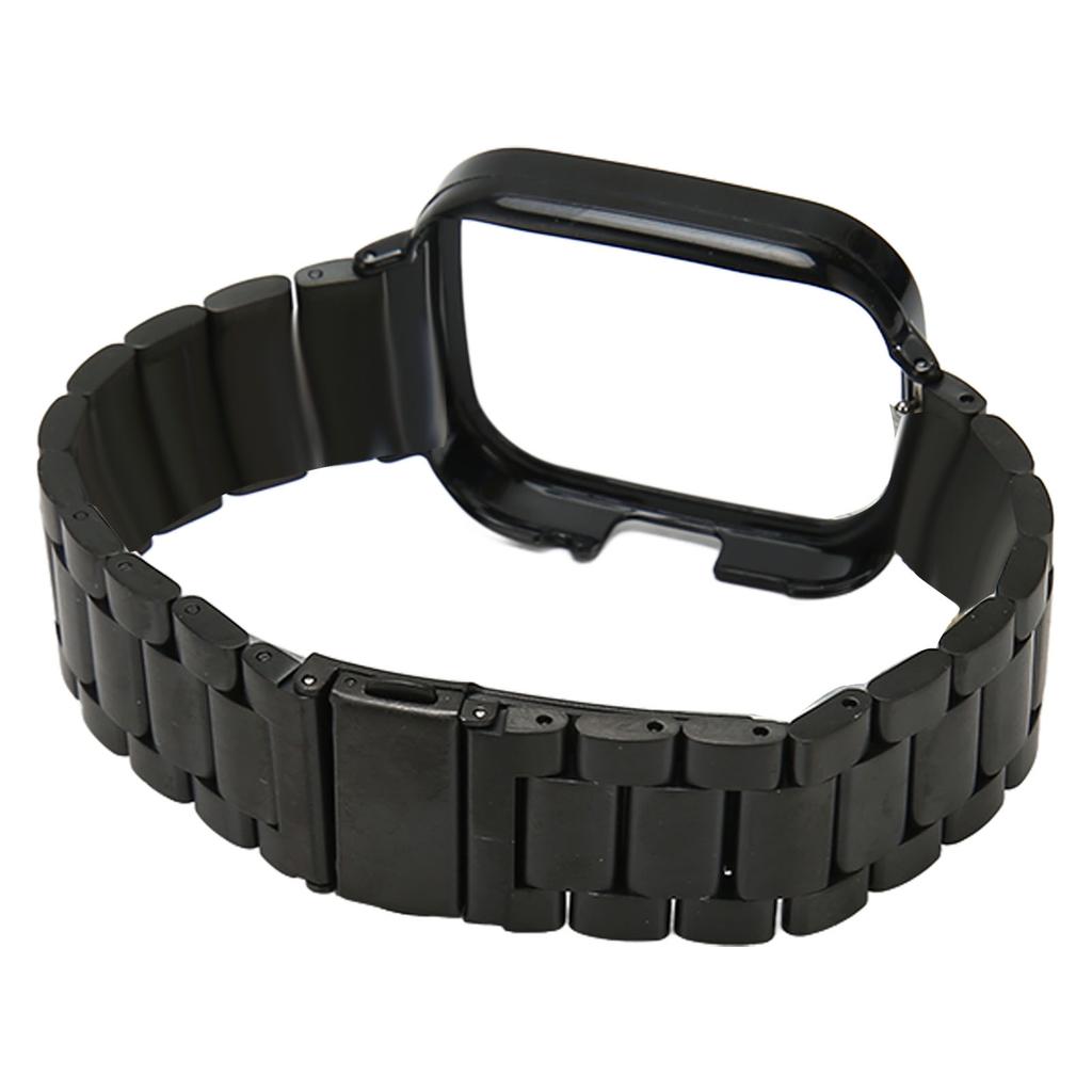 Watch Strap Protective Case Band 2 in 1 Adjusted Stainless Steel Watch Band for