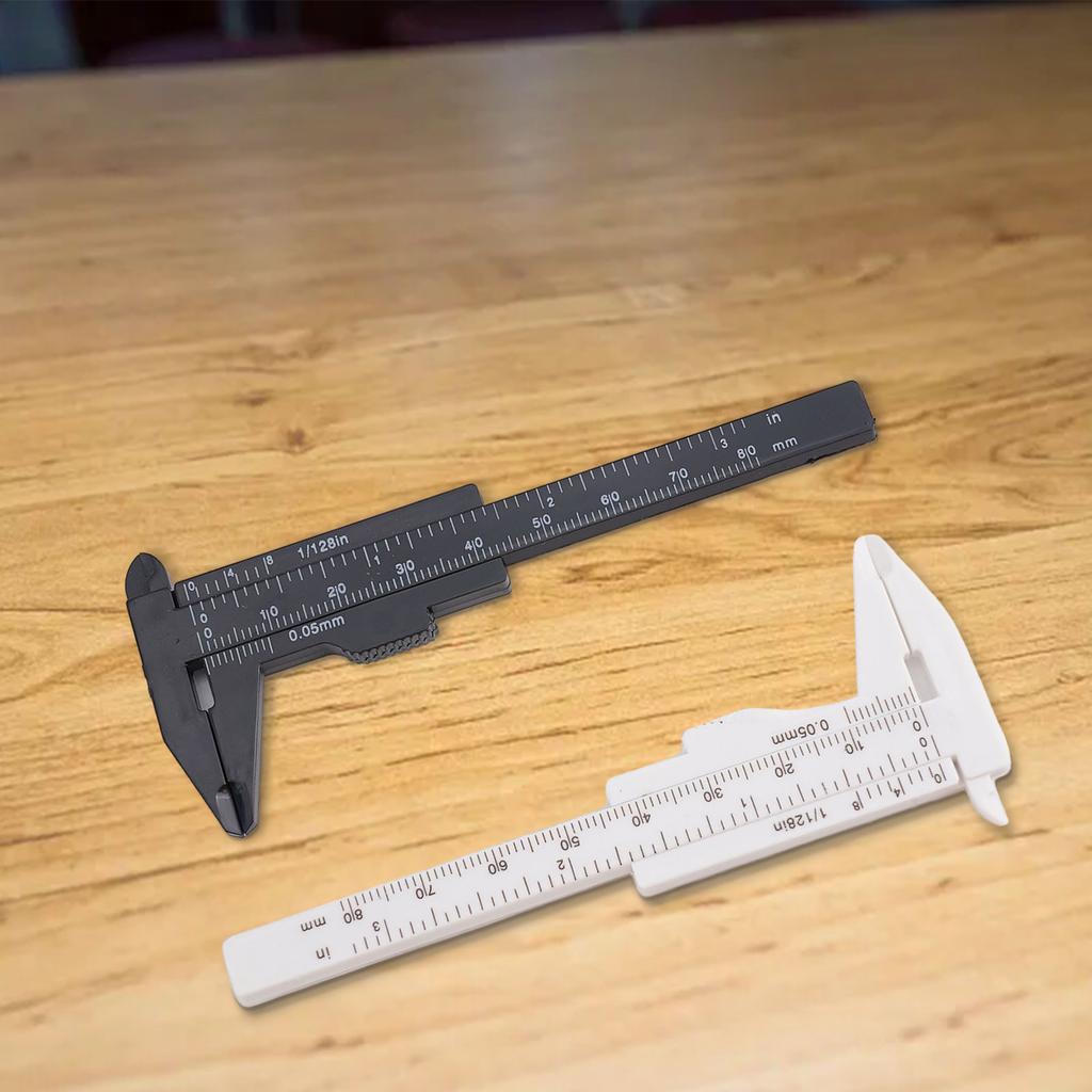 2 Pcs 80 Mm Mini Plastic Sliding Vernier Caliper Gauge Measure Tool Ruler Micrometer Hand Tool Accessories