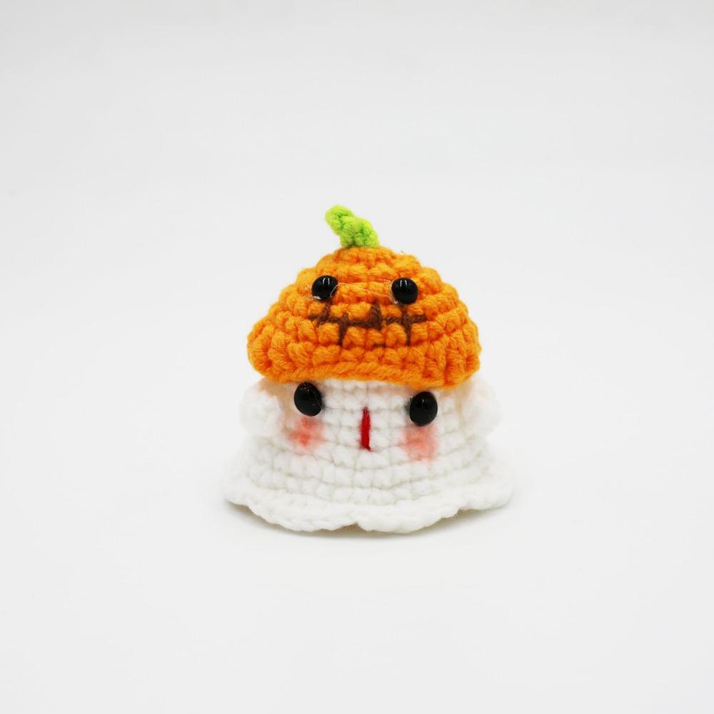 Creative Little Ghost Key Pendant Handmade Cartoon Knitted Ghost Ornament  Room Decor