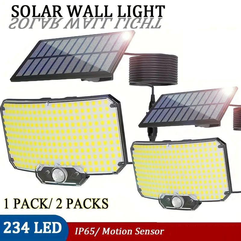 234 LED Solar Outdoor Lighting with Motion Sensor in 3 Modes 196.85 Inch Cable Suitable for Porch Courtyard Street Lighting