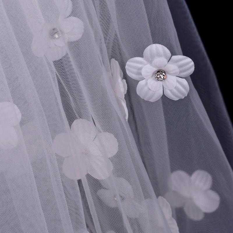 Elegant Bridal Veil Bachelorette Party Decorations Bride To Be Gift Bridal Shower Wedding Single Layer with Rhinestones