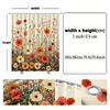 1pc Lush Flower Field Shower Curtain - Red Poppies & Peonies, Soft Beige Background, Polyester, 70x70", 12 Hooks