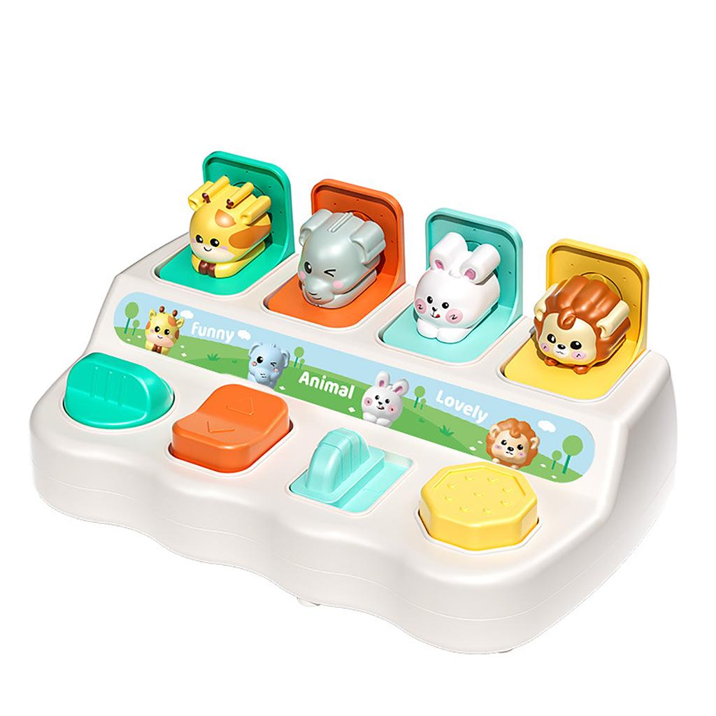 Hide Seek Button BoxToy With Animal Object Sensory Switches  Toddler Learning Toy For Fine Motor Skills  Hand Eye Coordination