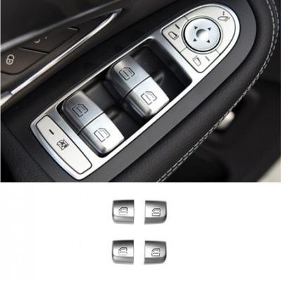 4x Matte Silver ABS Car Driver Door Window Control Switch Button For Benz C W205