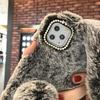 Plush Rabbit Hair Ball Round Tail Ears Lovely Cute Shockproof Phone Case for Apple Iphone 16 15 14 13 12 11 Pro Max X XR XS Max 6 6s 7 8 Plus Cover
