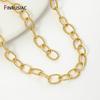 18K Gold Plated Brass Large Oval Chain Link Bulk Chains for Jewelry Making DIY Necklace Bracelet Supplies Craft Accessories