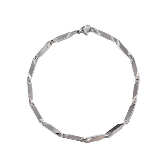 Men Bracelet Thick Hollow Chain with Lobster Clip Solid Color Polished Stainless Steel Punk Twisted Chain Street Club Party Jewelry