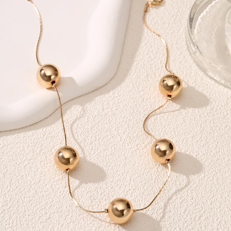 Accessories, Round Punk Collar Collarbone Chain, Geometric Bead Necklace