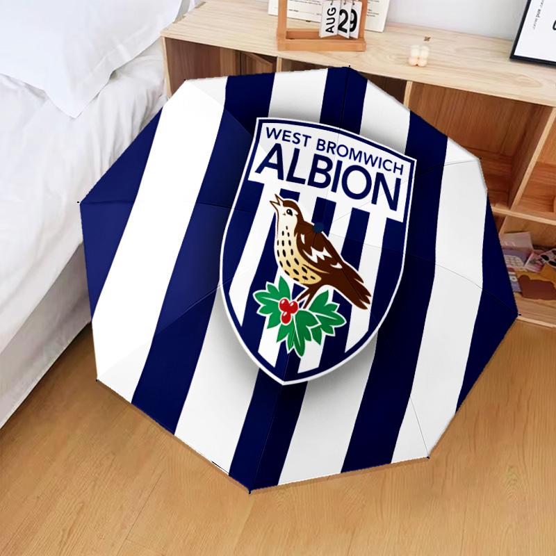 Bromwich Albion  Automatic Folding Umbrella - 8-Rib Travel Umbrella with Auto Open/Close & Portable Gifts for Holidays or Birthdays