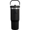 STANLEY Ice Flow Flip Straw, Black 2.0, Vacuum Tumbler, 0.88L, Insulated Stainless Steel Water Bottle, Perfect for Sports and Outdoors, with Warranty