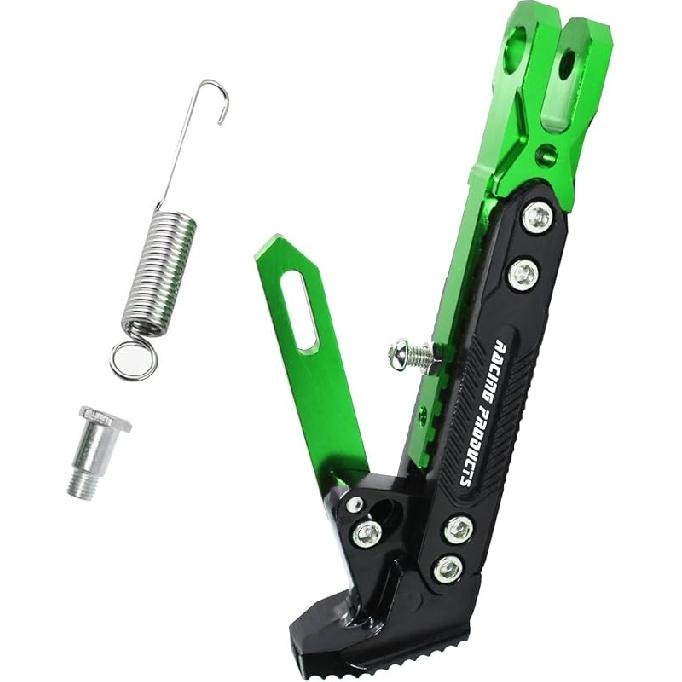 Motorcycle Universal Kickstand Adjustable Modified CNC Aluminum Alloy Adjustable Tripod Holder Kickstand Foot Side Support Stand Motor Scooter