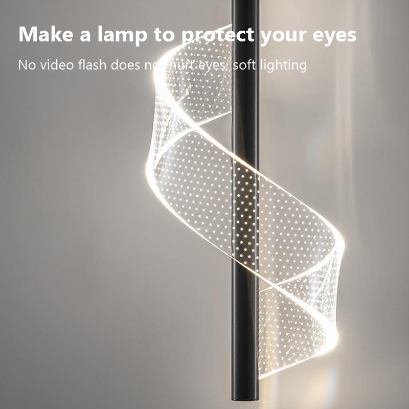 Nordic Creative Spiral LED Pendant Lamps Bedside Hanging Lamp Home Decor Indoor Lighting Bedroom Modern Acrylic Chandeliers