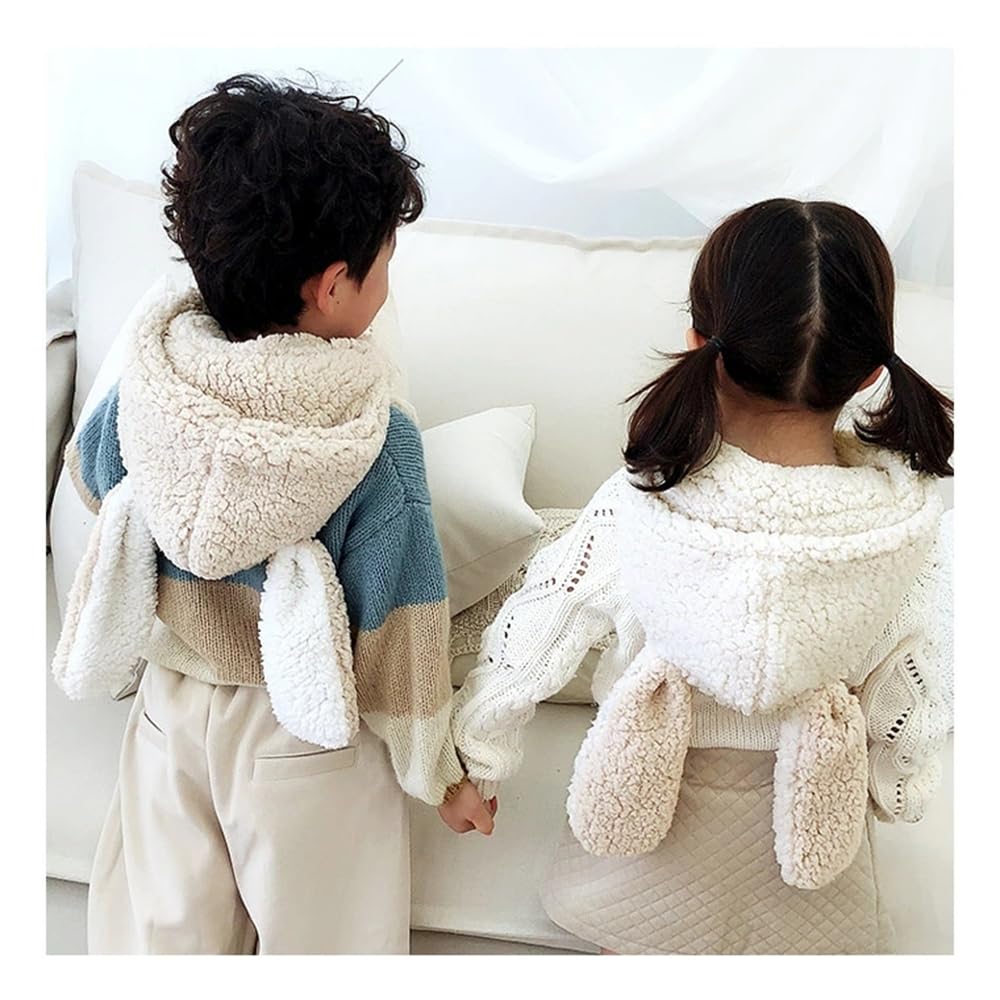VNGOLERRY Hooded Neck Baby Hat with Warm Boa Rabbit Korean Perfect for and Elementary Perfect for Winter Ages and Combines Hat and Scarf Warmer/Scarf