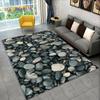3D Stone Footprint Beach Pebbles Area Rug,Carpet Rug for Home Living Room Bedroom Sofa Doormat Kitchen Decor Non-slip Floor Mat
