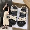 Thick-soled Heightening Sandals Women's 2025 New Summer Wear with Skirt Fairy Wind Beach Shoes Super Fire Roman Shoes