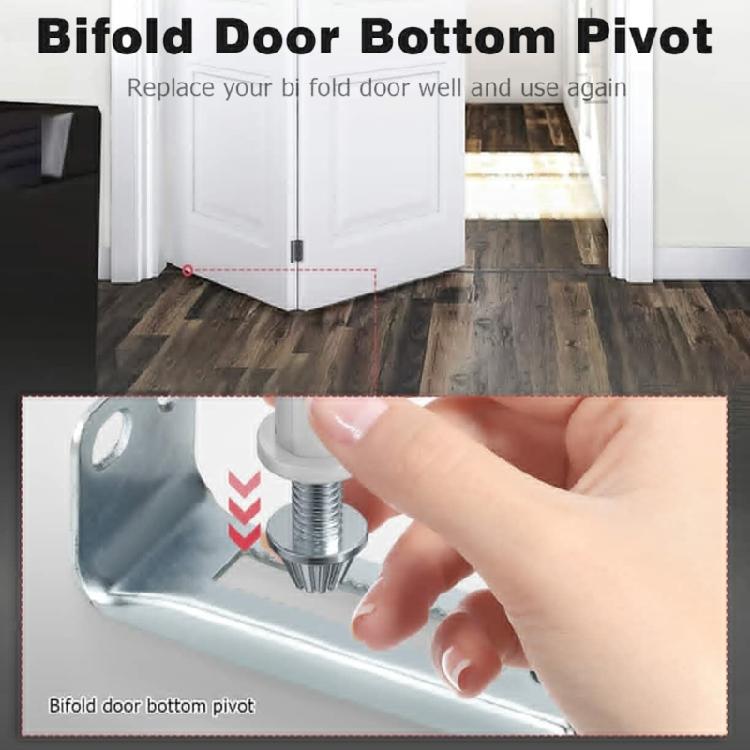 2Set Closet Door Hardware Repair Kits Top & Bottom Pivots,Bracket & Guide Wheels