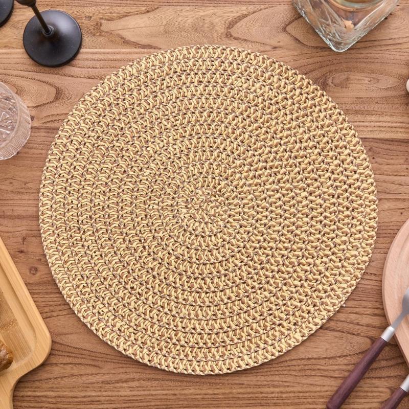 Minimalists Rose Cutout Linen Placemat Biodegradable Materials Heat Protective for Home and Restaurant Use Round