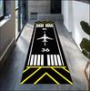 Hallway Runner Rug Airport Runway Theme Pattern Carpet Non-Slip Soft Easy To Clean Durable Aviation Room Entryway Home Decor Mat
