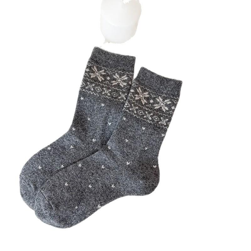 Wind Wool Socks Mid-Leg Socks Thickened And Warm Small Love Long Socks