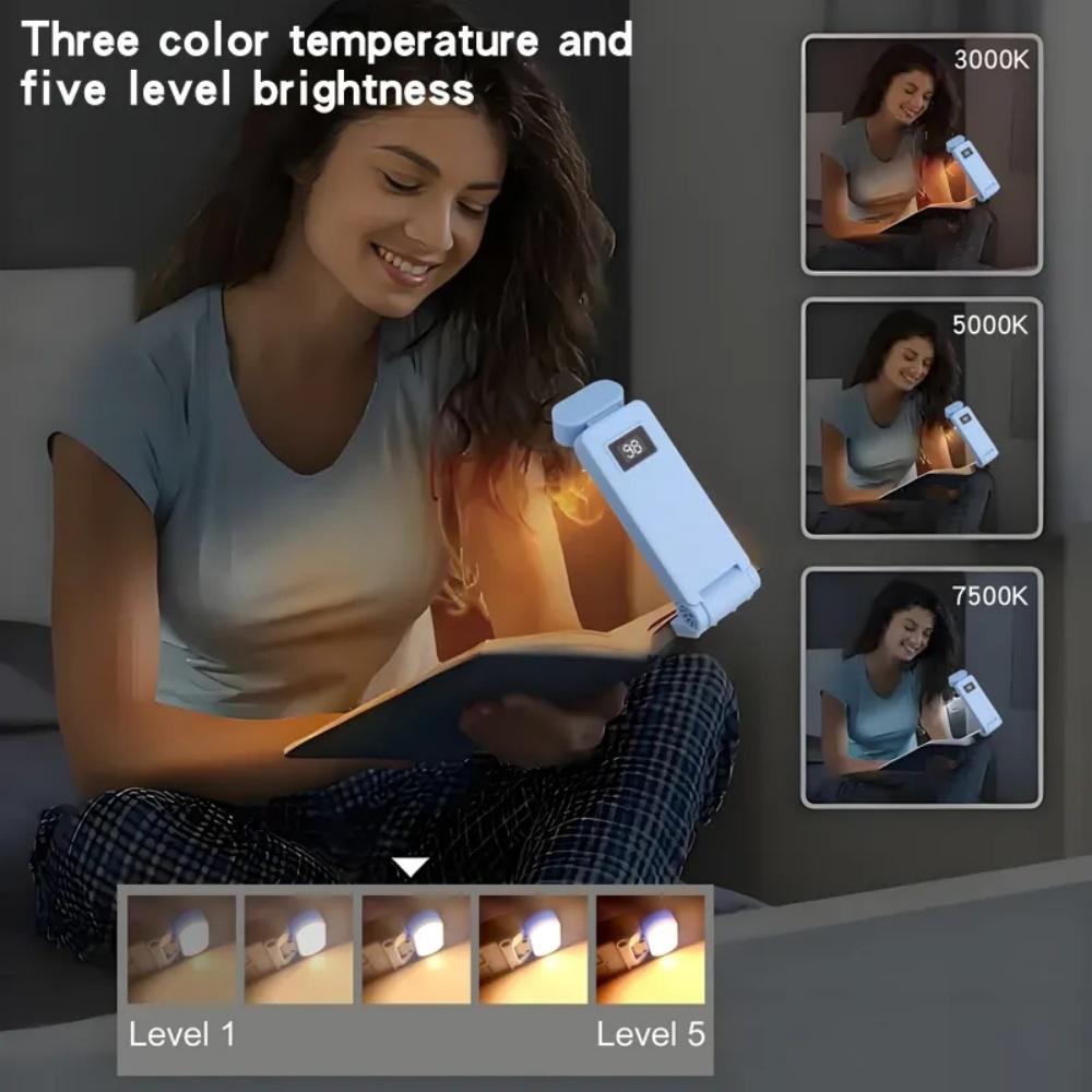 USB Charging Clip Reading Light Bookmark Light Folding Clip Book Light LED Reading Lamp Mini Desk Lamp Eye Protection Book Lamp