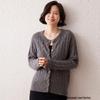Women's Thick Cable Knit Cashmere Cardigan - Autumn/Winter Round Neck Loose Knitwear Jacket