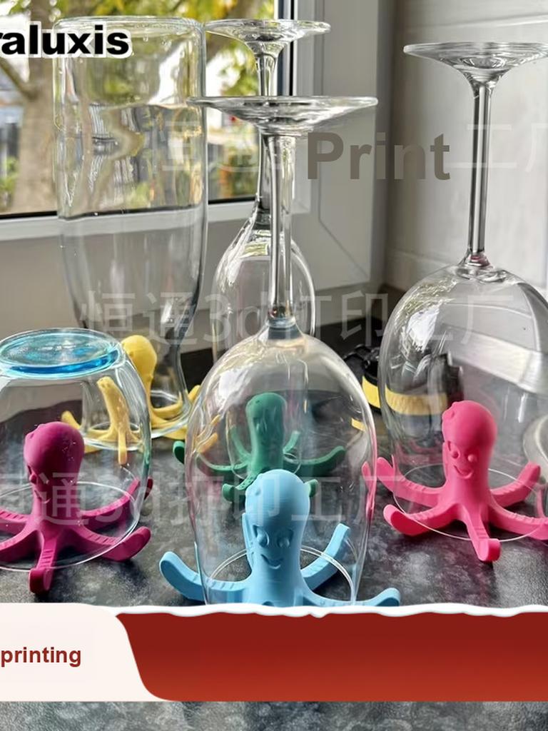 New Octopus Shape Water Bottle Drying Rack 3D Printed Home Kitchen Decor Tool Ornament